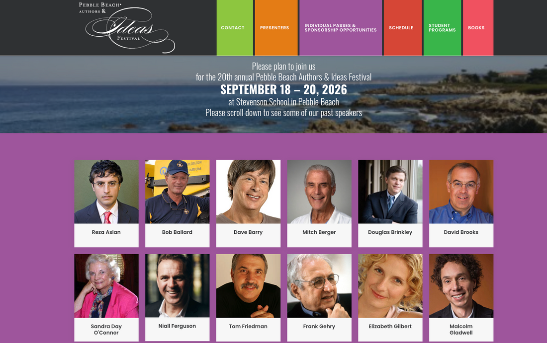 Pebble Beach Authors & Ideas Festival 2026 - A celebration of thought, storytelling, and human curiosity