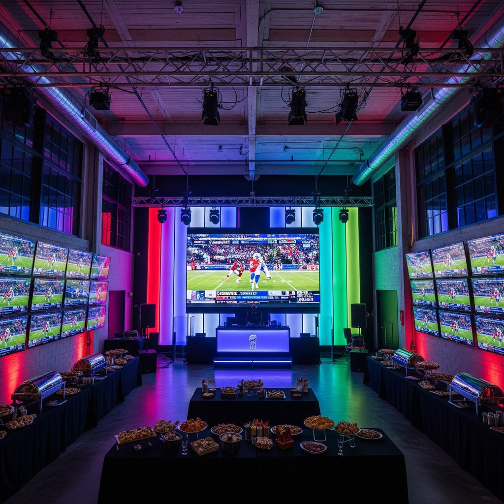 Santa Cruz & Monterey Super Bowl Party Production – LED Walls, Bass, and Big Screens